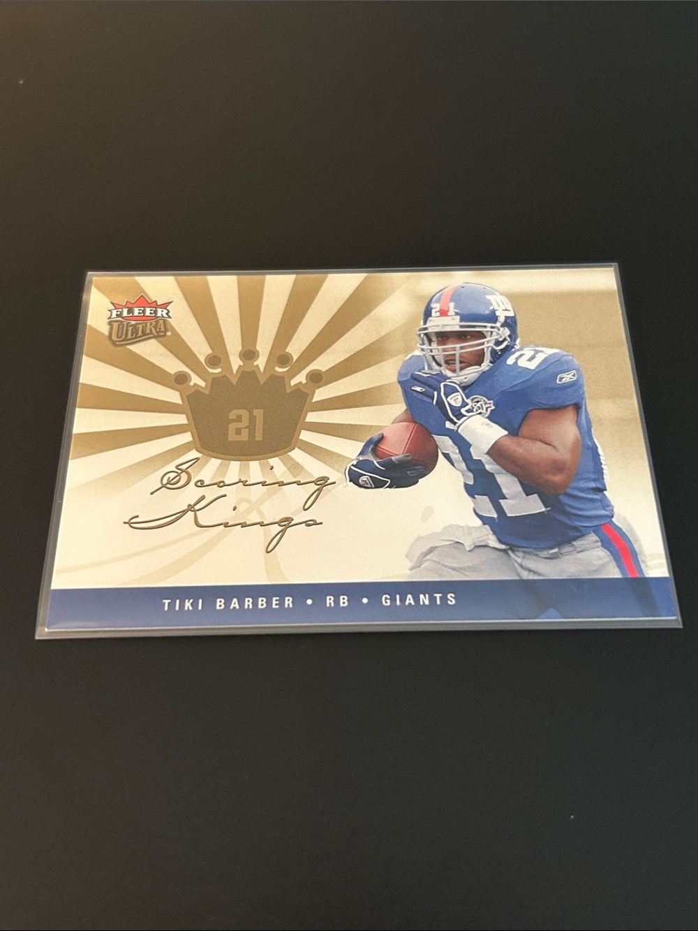 New York Giants Tiki Barber Football Trading Card - Blue & Gold